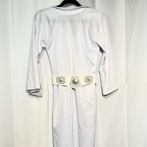Star Wars Princess Leia White Dress Costume With Belt Adult Standard One Size